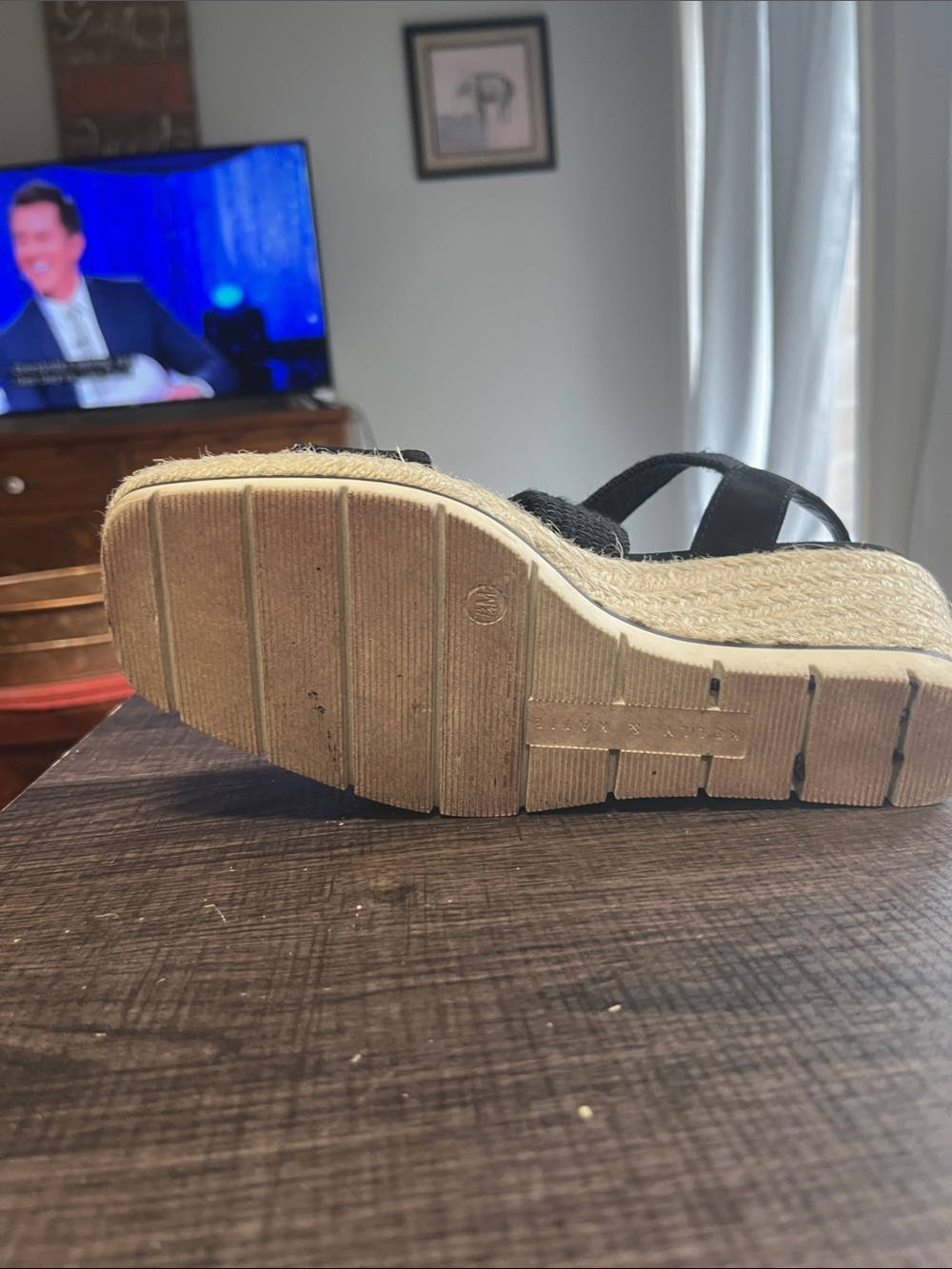 Kelly & Katie Black Crisscross Wedge Sandals - Picture 5 of 5